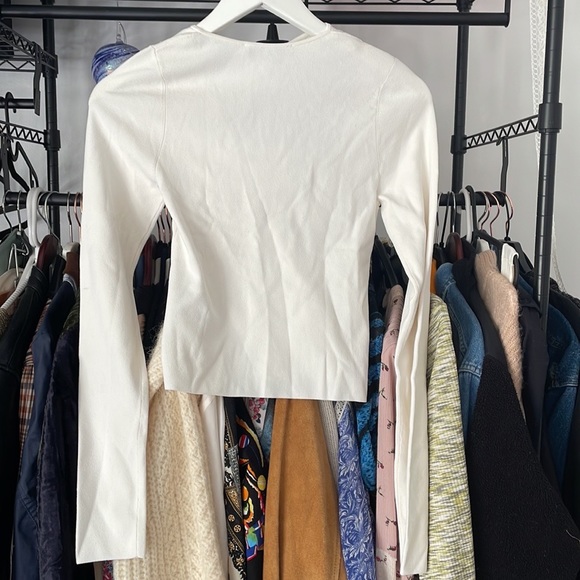 & Other Stories Cut Out Knit Top White Small - Picture 4 of 6